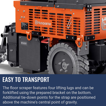 Ride-on floor scraper BMS 220ADB back left – web feature image
