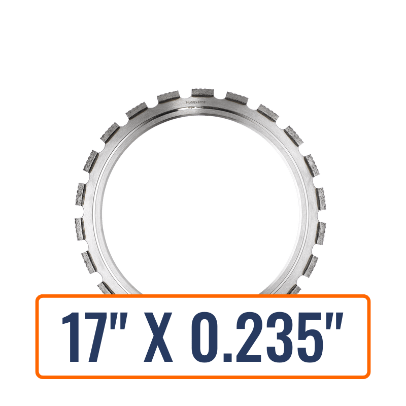 Ring saw blade from Husqvarna ELITE-RING™️ Gold Series, designed for cutting medium-hard cured concrete in wet conditions.