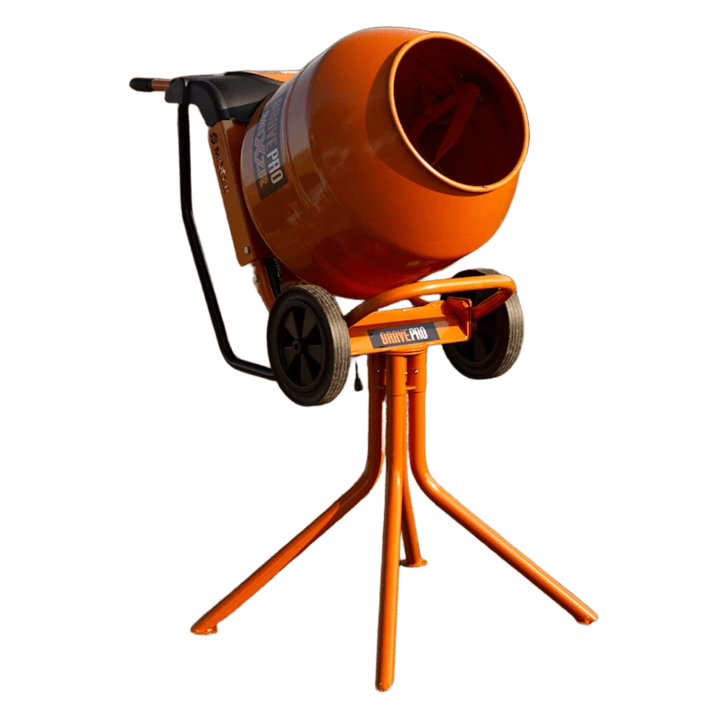 Brave MIXZR 5 CU FT Concrete Mixer: Compact, portable, and sturdy for small construction tasks.