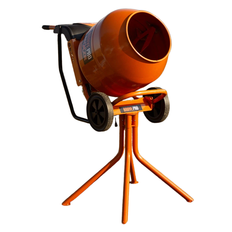 Brave MIXZR 5 CU FT Concrete Mixer: Compact, portable, and sturdy for small construction tasks.