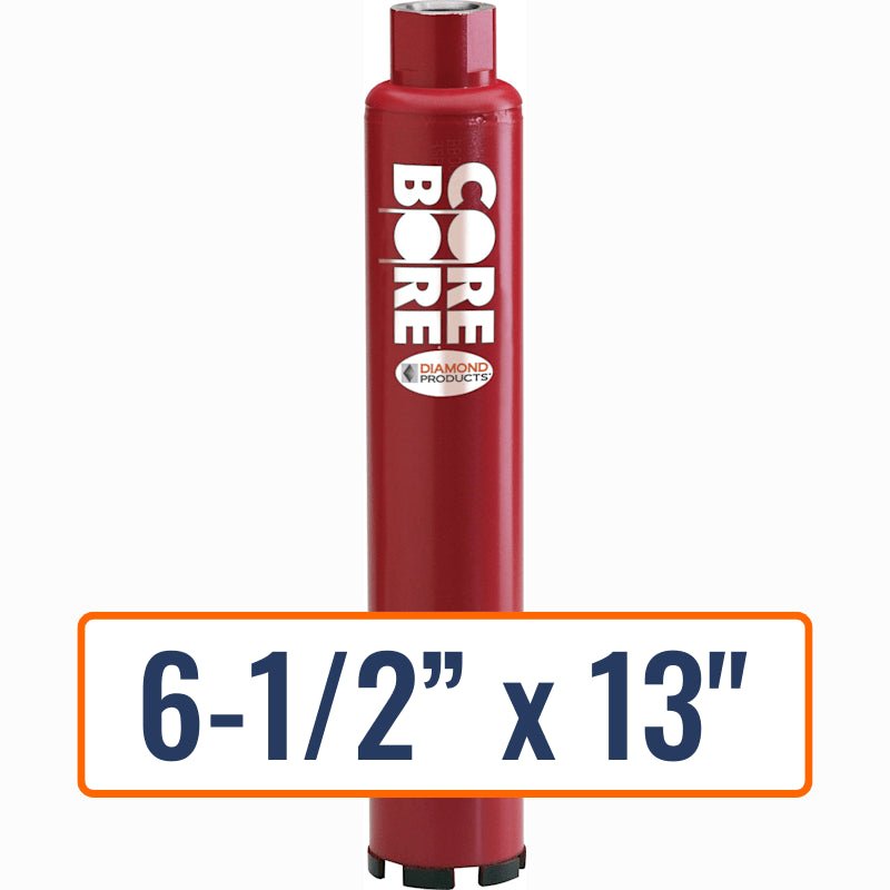 Diamond Products 6-1/2” x 13" Wet Professional Core Drill Bit with 1-1/4"-7 Hub Size