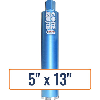 Diamond Products 5" x 13" Wet Turbo Core Drill Bit with 1-1/4"-7 Hub Size
