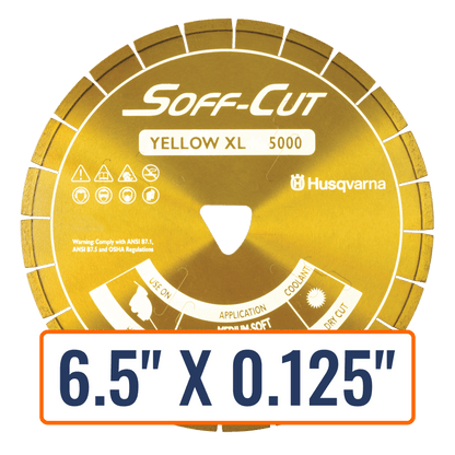 Soff cut blades showcasing Husqvarna ELITE SOFF-CUT XL Diamond Saw Blade, ideal for precision cutting in dry conditions.
