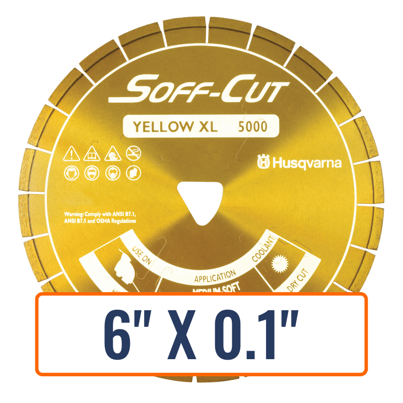 Soff cut blades showcasing Husqvarna ELITE SOFF-CUT XL Diamond Saw Blade, ideal for precision cutting in dry conditions.