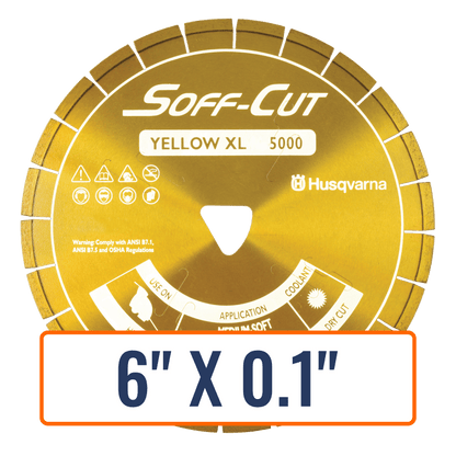 Soff cut blades showcasing Husqvarna ELITE SOFF-CUT XL Diamond Saw Blade, ideal for precision cutting in dry conditions.
