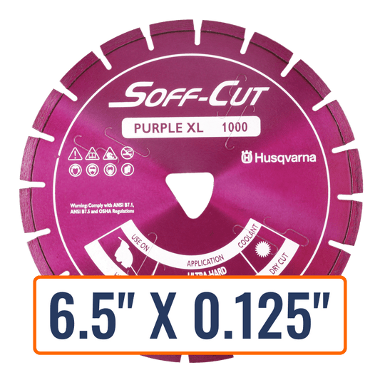 Soff cut blades from Husqvarna ELITE SOFF-CUT XL 1000 Series, designed to cut through ultra-hard materials efficiently.