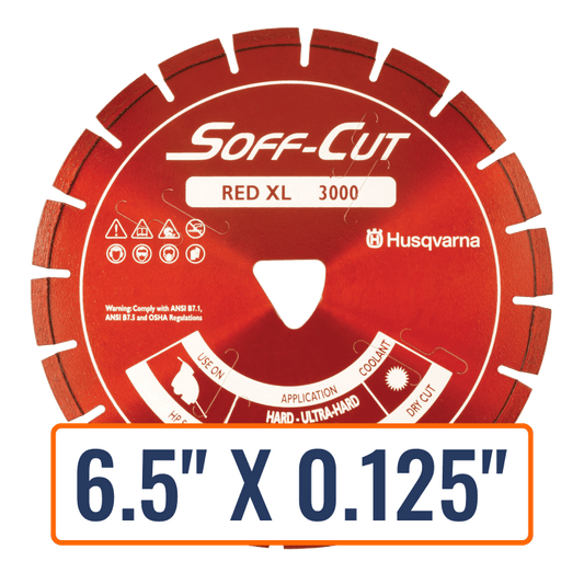 Soff cut blades by Husqvarna ELITE SOFF-CUT™️ XL, a high-performance diamond saw blade perfect for cutting medium-hard abrasive green concrete.