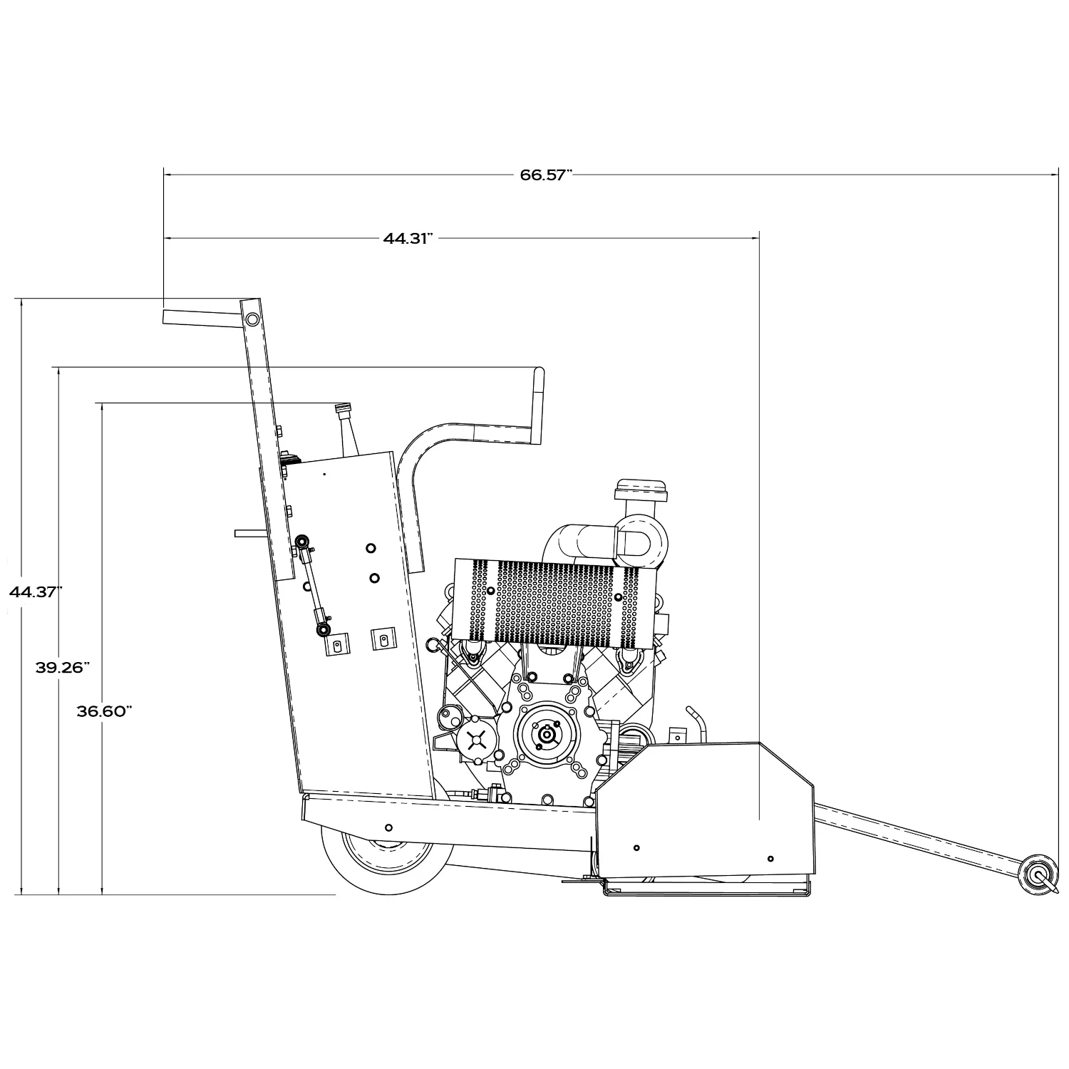 Soft Cut Concrete Saw - Core Cut - Gas - 3.625" Cut, 14" Blade