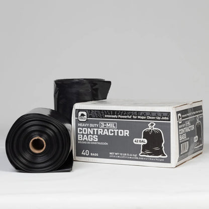 Stego Contractor Bags 2 Rolls X 20 Trash Intensely Powerful™ - Two And Box Angled View