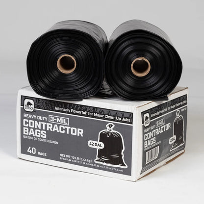 Stego Contractor Bags 2 Rolls X 20 Trash Intensely Powerful™ - Two On Box Front View