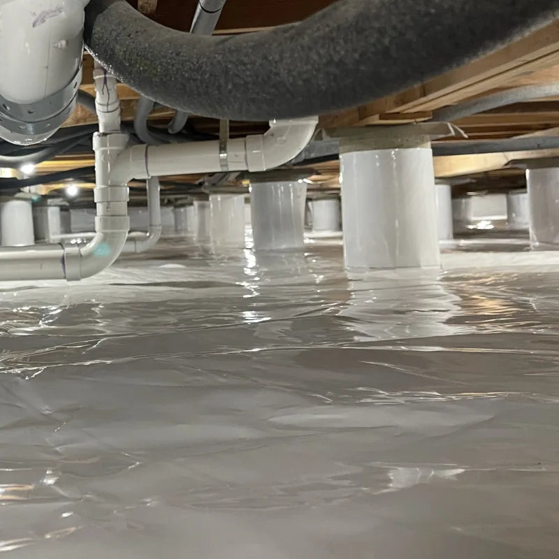 Stego Crawl Space Vapor Barrier 15-Mil 14' X 100' Thickness - Finished Project With Columns