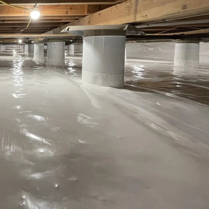 Stegocrawl Vapor Retarder 10-Mil 12' X 100' Crawl Space Barrier Durable Moisture Protection - Finished Project With Columns 3