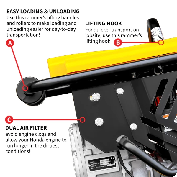 Tamping Rammer - Gas - Honda GXR120 - 3.6HP - JX60H