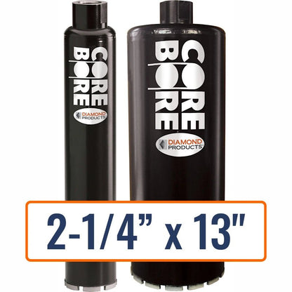 Diamond Products 2-1/4" x 13" Wet Segmented Core Drill Bit with 1-1/4"-7 Hub - General Purpose - Wide Space