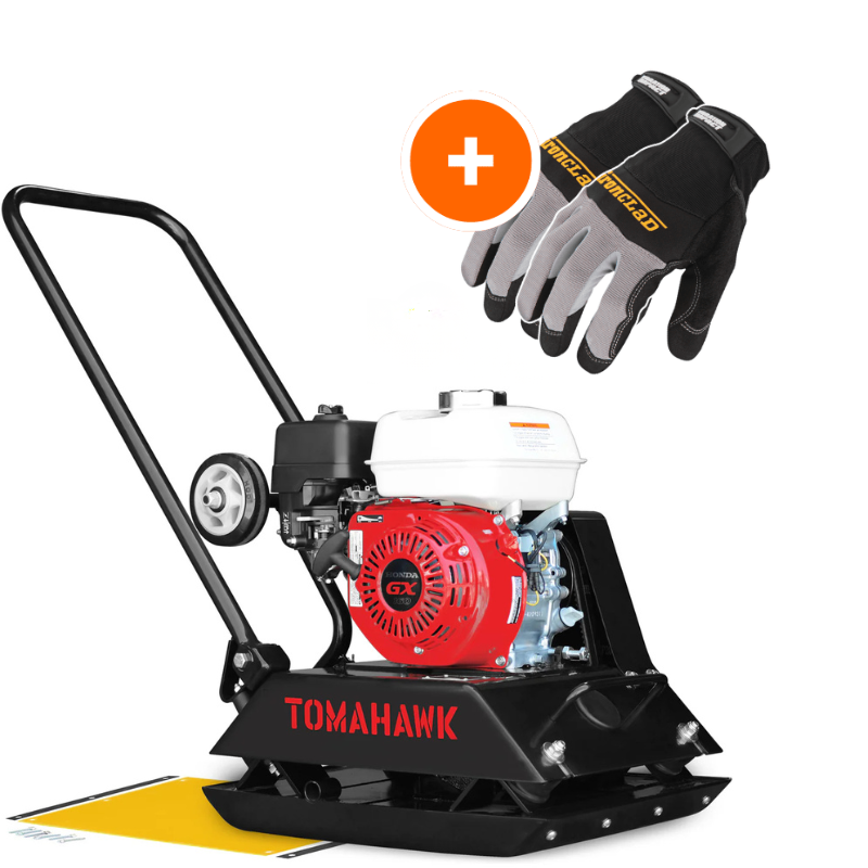 Tomahawk TPC80-H compactor with heavy-duty wheels and poly-pad attachment