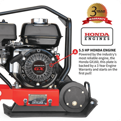 5.5 HP Honda Vibratory Plate Compactor for Soil Compaction Tamper 3 Year Warranty