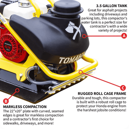 Vibrating plate compactor designed for asphalt and soil compaction