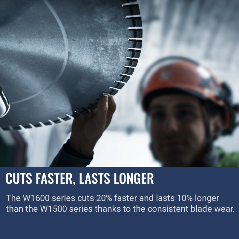 W1600 wall saw blades in action