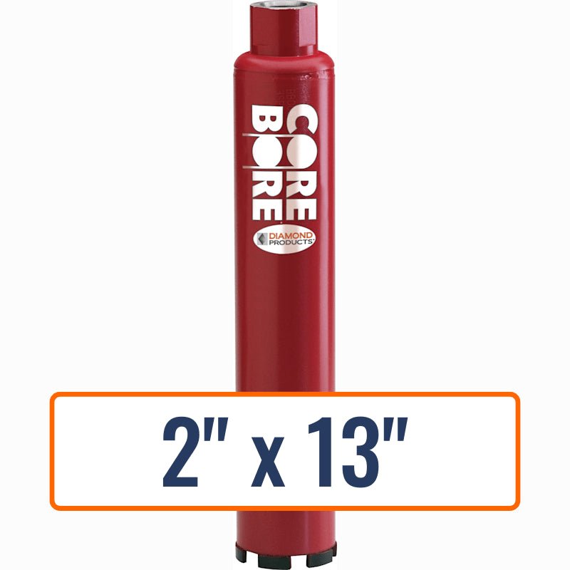 Diamond Products 2" x 13" Wet Turbo Core Drill Bit for Hard Aggregate, Moderate Steel, Fast Coring