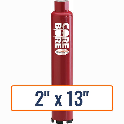 Diamond Products 2" x 13" Wet Turbo Core Drill Bit for Hard Aggregate, Moderate Steel, Fast Coring