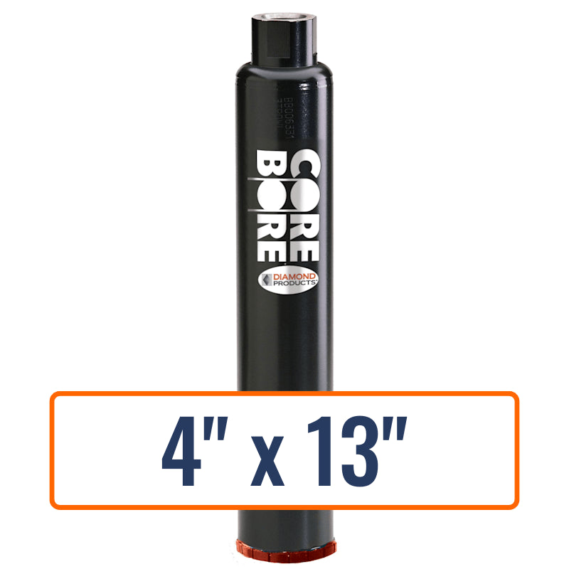 Diamond Products 4" x 13" precast concrete core drill bit with 1-1/4"-7 hub size.
