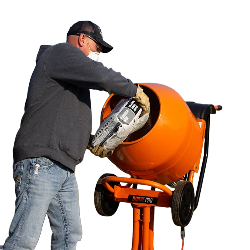 Brave MIXZR Concrete Mixer: 5.5 cu ft, compact, portable design with sturdy steel construction for small to medium constructi