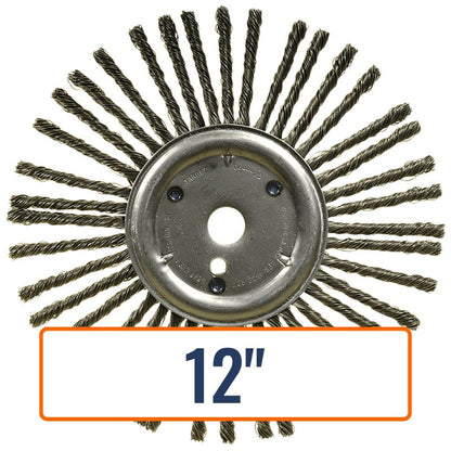 Wire wheel grinder from Husqvarna, a robust and efficient tool ideal for concrete and asphalt joint cleaning.